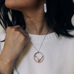 Hills & Valleys Necklace | Repurposed Automotive Copper & Steel Auto Shims | Stainless Steel Chain