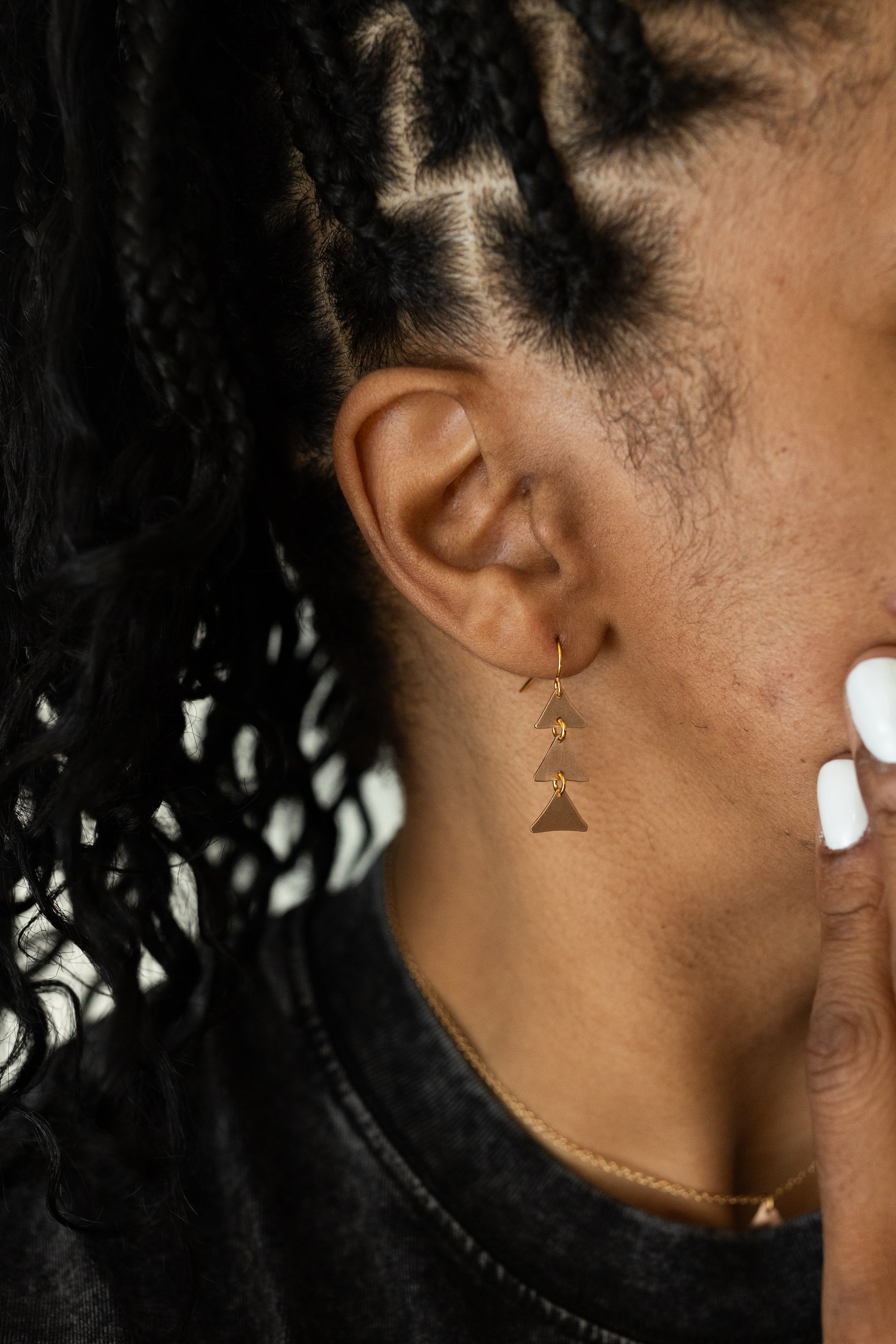 Tipping Point Earrings | Repurposed Automotive Copper Shims | Gold Plated Ear Wire