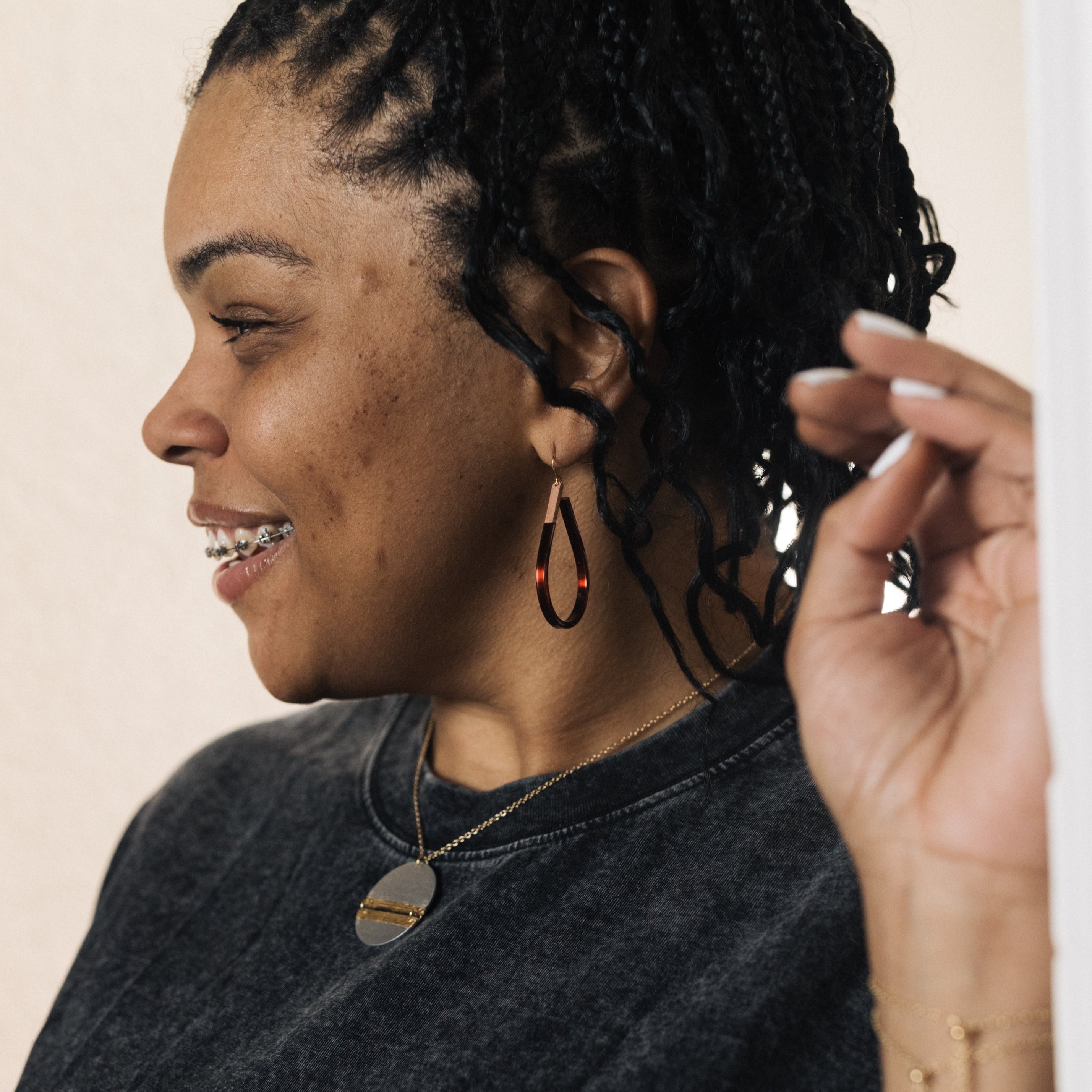 Power Within Earrings | Repurposed Copper Hairpin for Electric Vehicles | Gold Plated Ear Wire