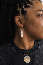 The Light Ahead Earrings | Repurposed Automotive Aluminum | Gold Leaf | Gold Plated Ear Wire