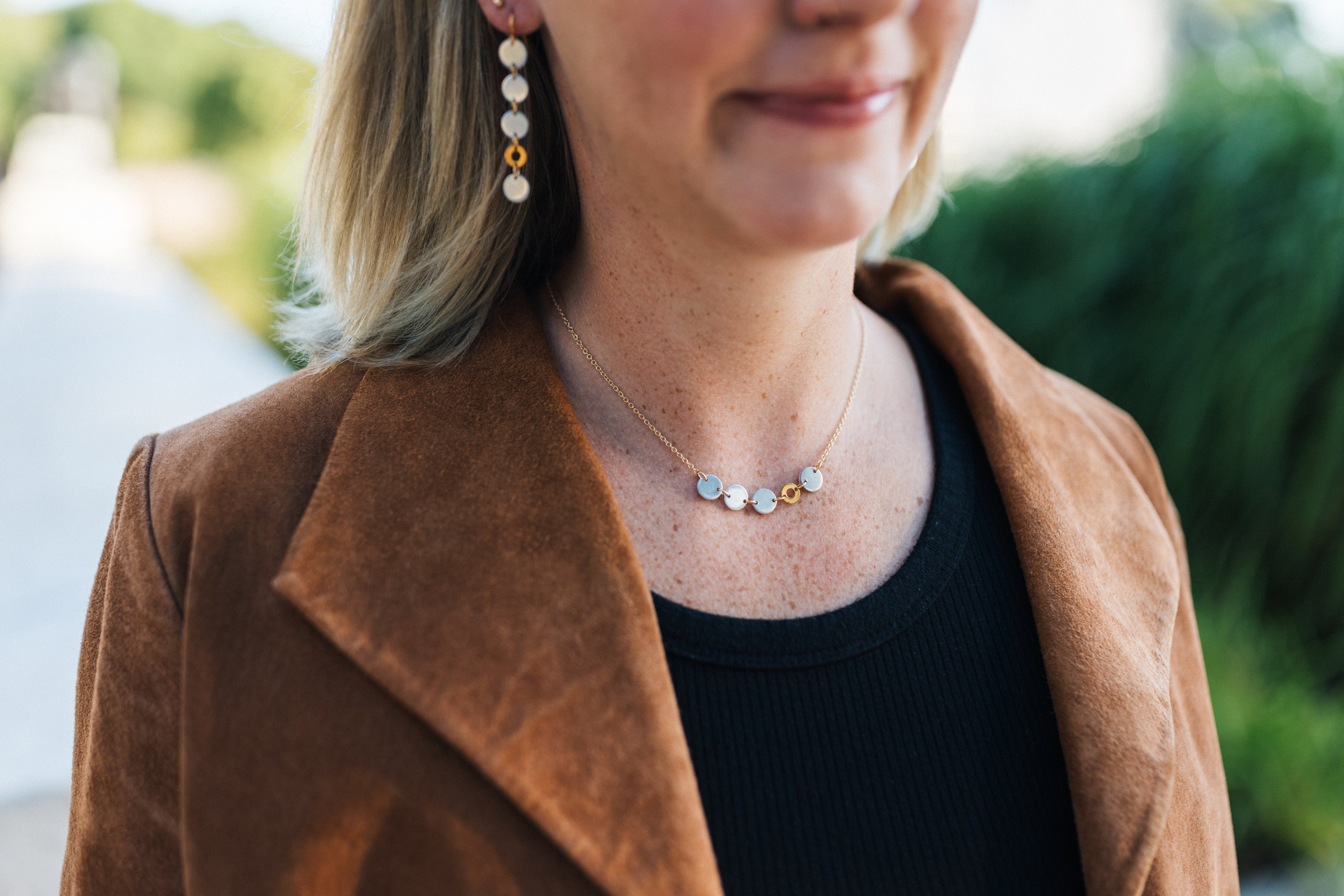 Lose Yourself Necklace | Repurposed Automotive Aluminum Scrap | Gold Plated Chain