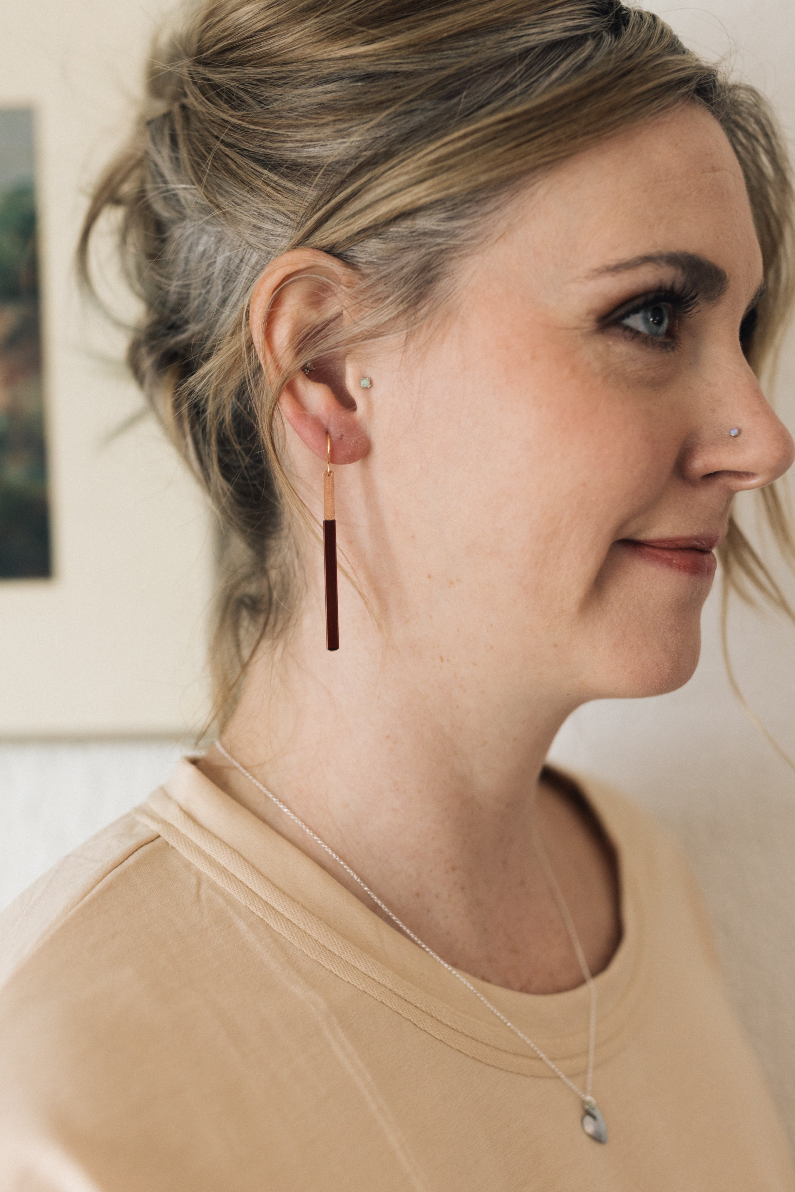EmPower Earrings | Repurposed Automotive Copper Hairpin for Electric Vehicles | Gold Plated Ear Wire