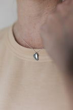 From the Heart Necklace | Repurposed Automotive Steel Disc | Sterling Silver Chain