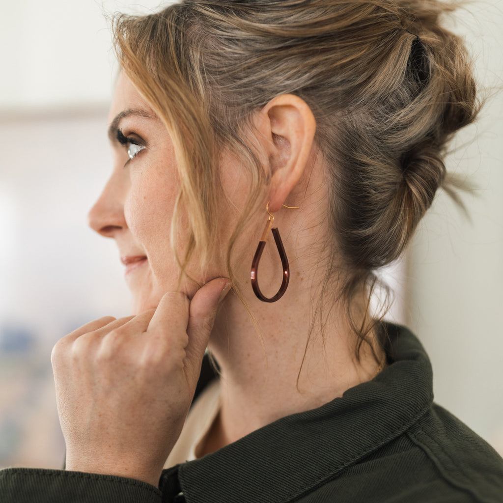 Power Within Earrings | Repurposed Copper Hairpin for Electric Vehicles | Gold Plated Ear Wire