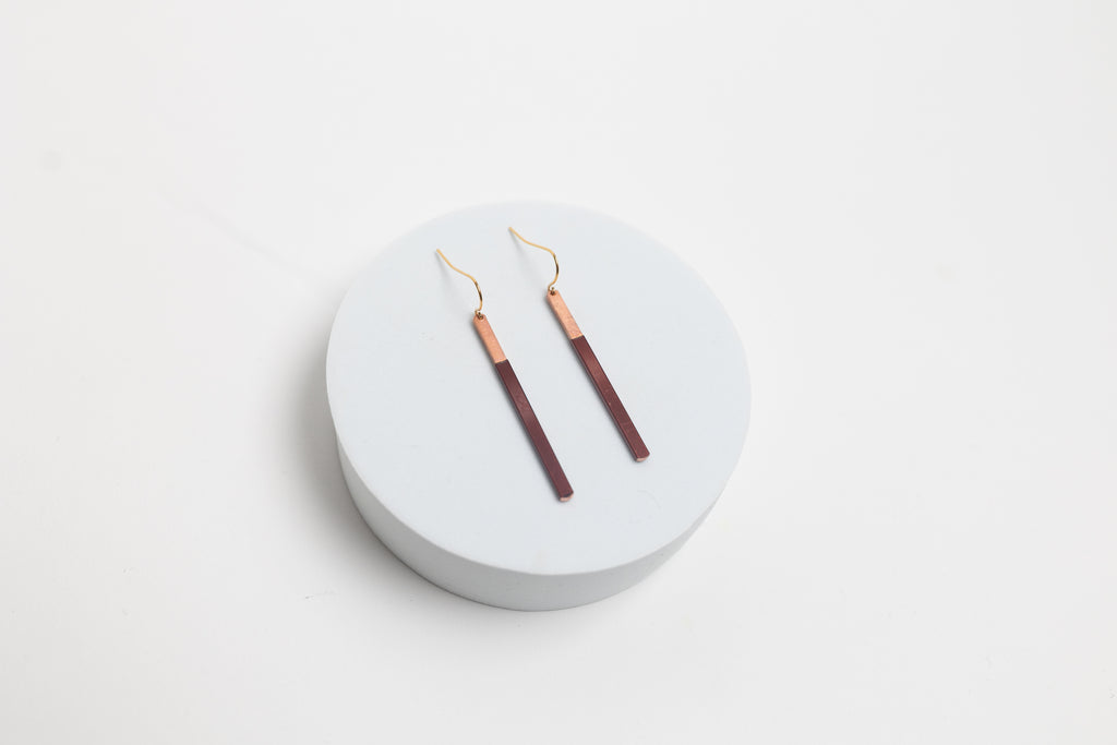 EmPower Earrings | Repurposed Automotive Copper Hairpin for Electric Vehicles | Gold Plated Ear Wire