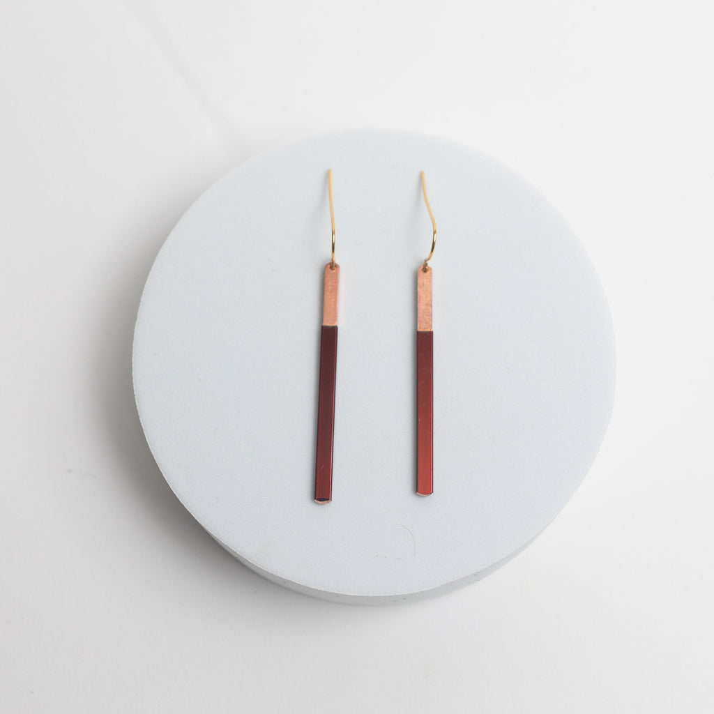 EmPower Earrings | Repurposed Automotive Copper Hairpin for Electric Vehicles | Gold Plated Ear Wire