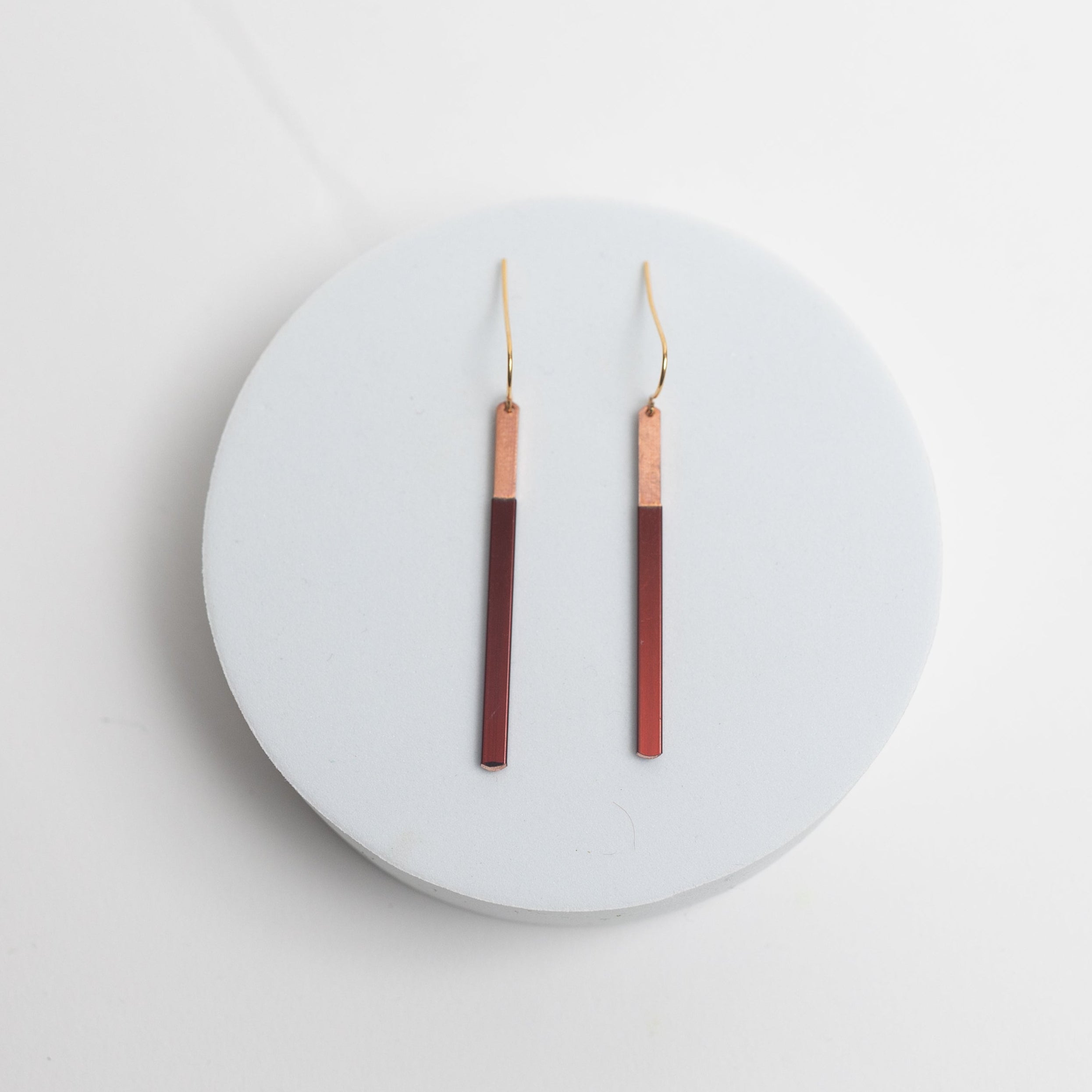 EmPower Earrings | Repurposed Automotive Copper Hairpin for Electric Vehicles | Gold Plated Ear Wire