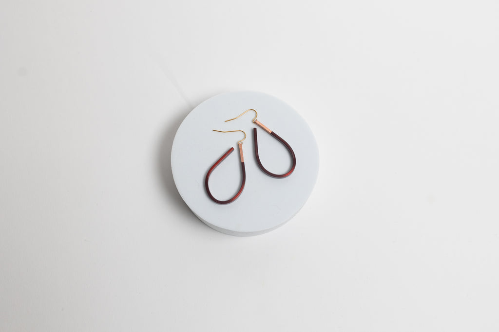Power Within Earrings | Repurposed Copper Hairpin for Electric Vehicles | Gold Plated Ear Wire