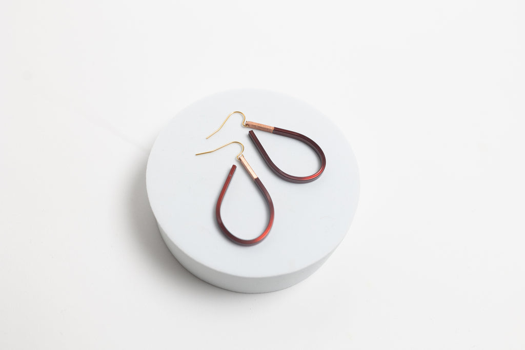 Power Within Earrings | Repurposed Copper Hairpin for Electric Vehicles | Gold Plated Ear Wire