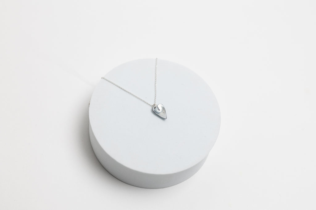 From the Heart Necklace | Repurposed Automotive Steel Disc | Sterling Silver Chain