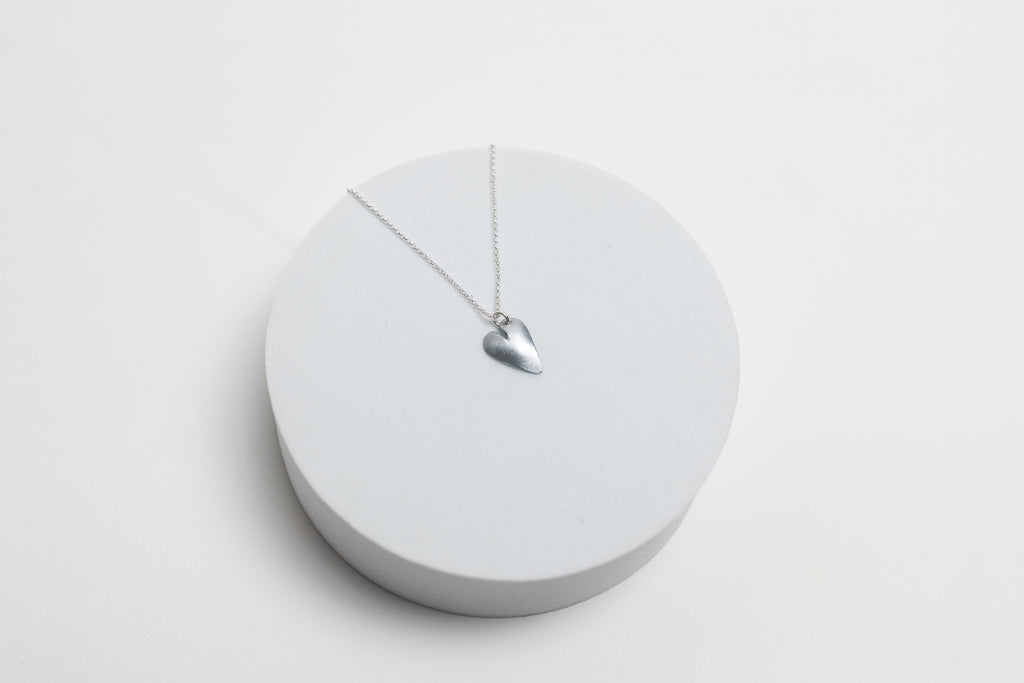 From the Heart Necklace | Repurposed Automotive Steel Disc | Sterling Silver Chain