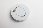 Clear Path Adjustable Bracelet | Sapphire & Lapis Lazuli with Repurposed Auto Brass Washers | Gold Plated