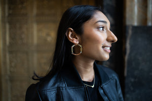 Roundabout Copper and Gold Plated Earrings