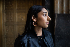 Roundabout Copper and Gold Plated Earrings