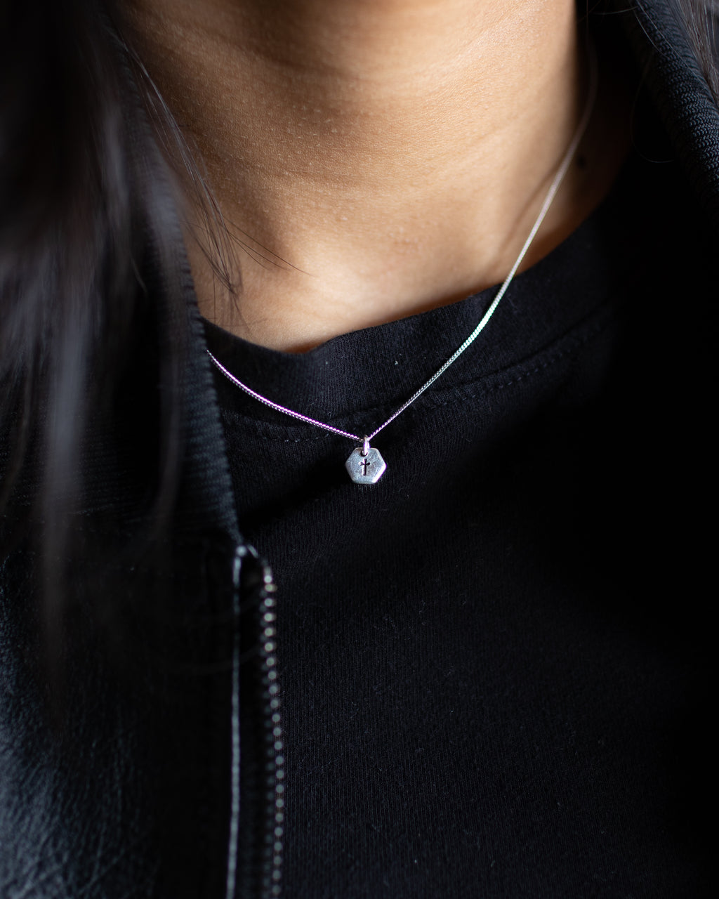 Known Personalized Initial Necklace | Salvaged Steel Auto Part | Sterling Silver Chain