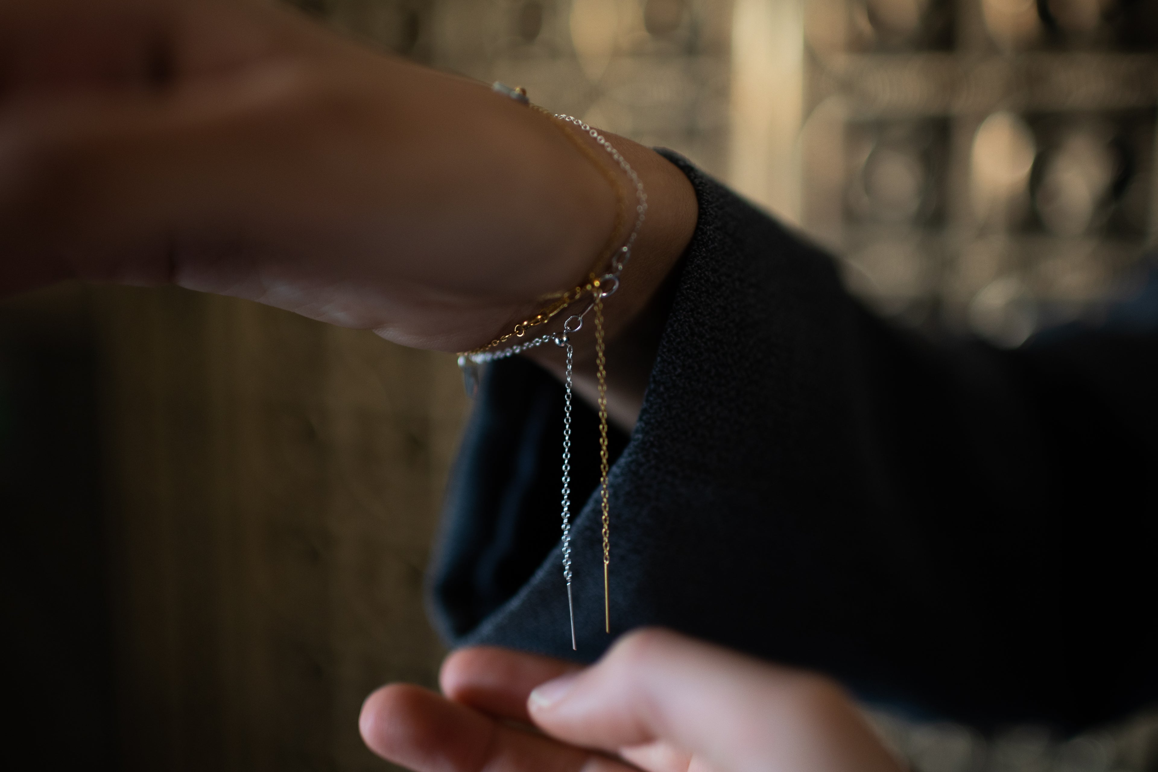 Known Adjustable Bracelet | Personalized Initials on Salvaged Steel Auto Part | 14K Gold-Filled Minimalist Chain