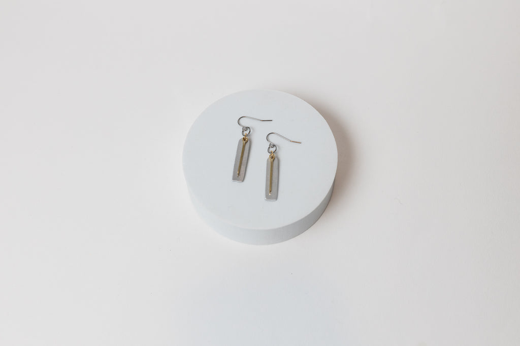 Archways Earrings | Repurposed Automotive Aluminum & Brass | Stainless Steel Ear Wire