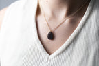 Visions Black Glass Necklace | Repurposed Automotive Windshield Glass | Adjustable Gold Plated Chain
