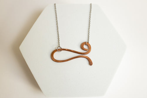 Against the Wind Necklace | Repurposed Automotive Copper | Stainless Steel Chain