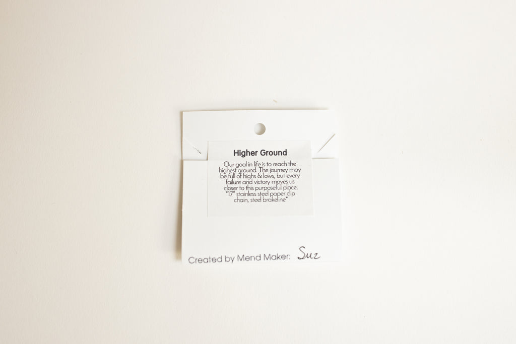 Higher Ground Necklace | Repurposed Automotive Steel Brake Line | Stainless Steel Chain