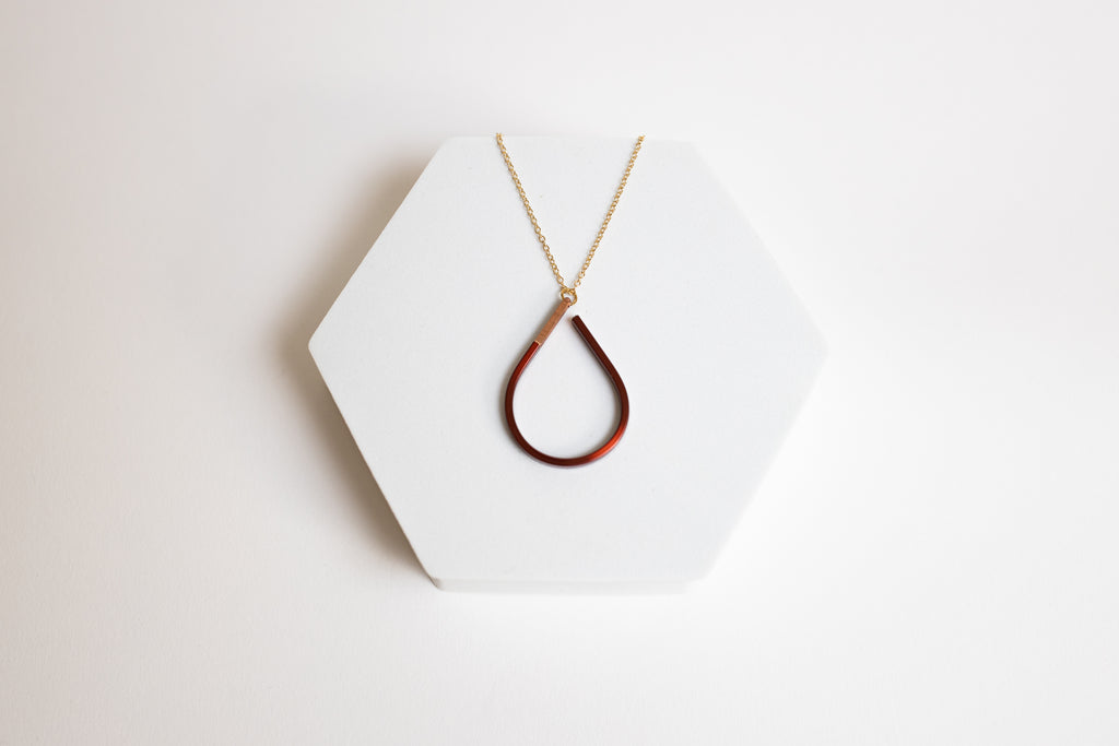 Power Within Necklace | Repurposed Copper Hairpin for Electric Vehicles | Gold Plated Chain