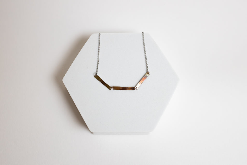Midnight Train Necklace | Upcycled Automotive Copper Shim | Stainless Steel Chain