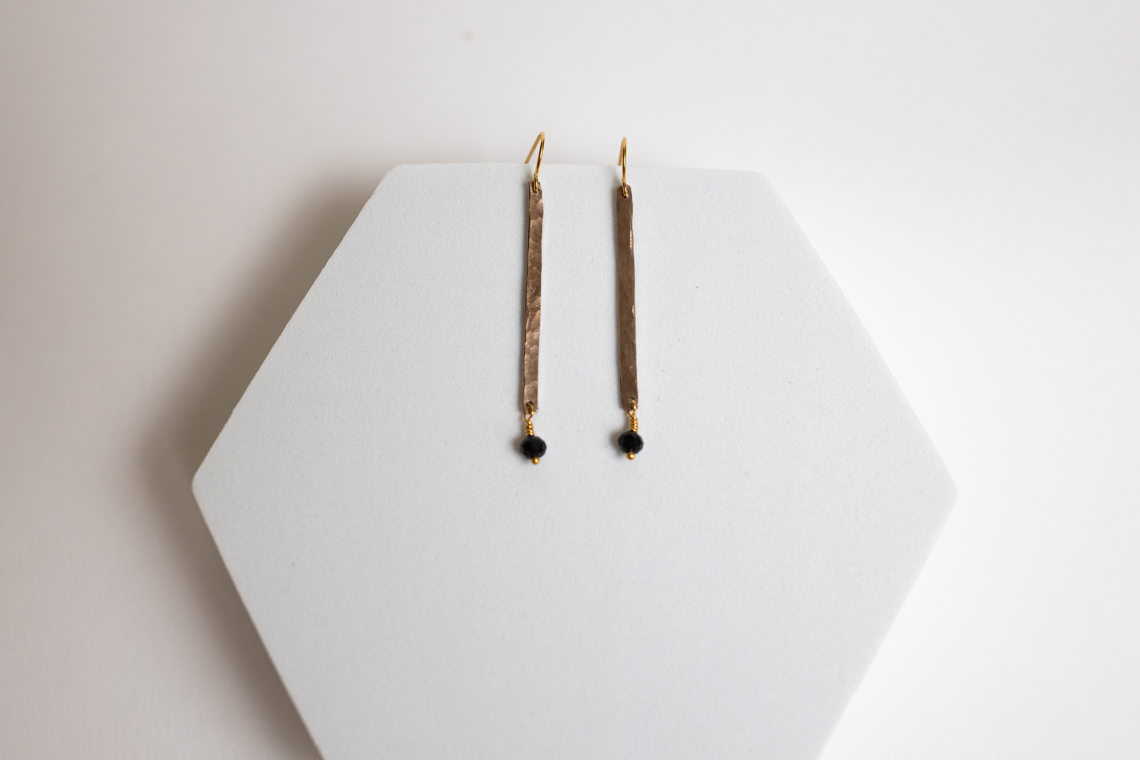 Dancing In The Street Earrings | Repurposed Automotive Copper Brake Line | Gold Plated Ear Wire