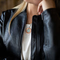 Restored Necklace | Repurposed Automotive Copper Washer & Windshield Glass | Stainless Steel Chain