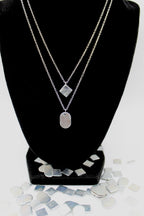 Layers Necklace | Salvaged Steel Auto Part | Sterling Silver Two-Strand Chain