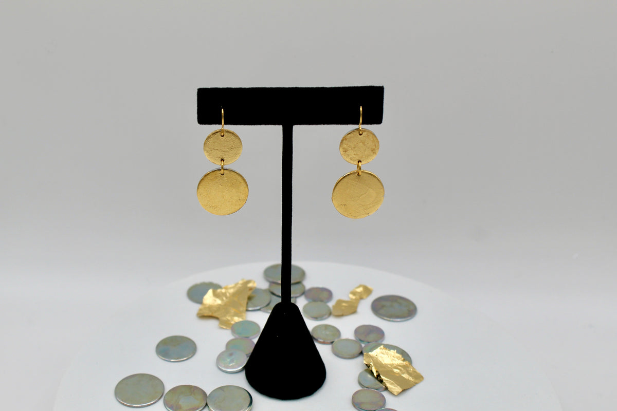 Enlight Earrings | Repurposed Automotive Steel | Gold Leaf | Gold Plated Ear Wire