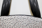 Patchwork Tote | Large Upcycled Auto Leather & Fabric | Black & White Stripe | One of a Kind Purse