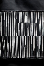 Patchwork Tote | Large Upcycled Auto Leather & Fabric | Black & White Stripe | One of a Kind Purse