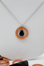 Time Necklace | Repurposed Automotive Copper Washer & Windshield Glass | Adjustable Stainless Steel Chain