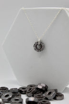 Wildflower Necklace | Repurposed Ford F-150 Clinch Nut | Adjustable Sterling Silver Chain