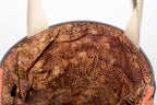 Patchwork Tote | Large Upcycled Auto Leather & Fabric | One of a Kind | Mid Century Modern Leaf Pattern