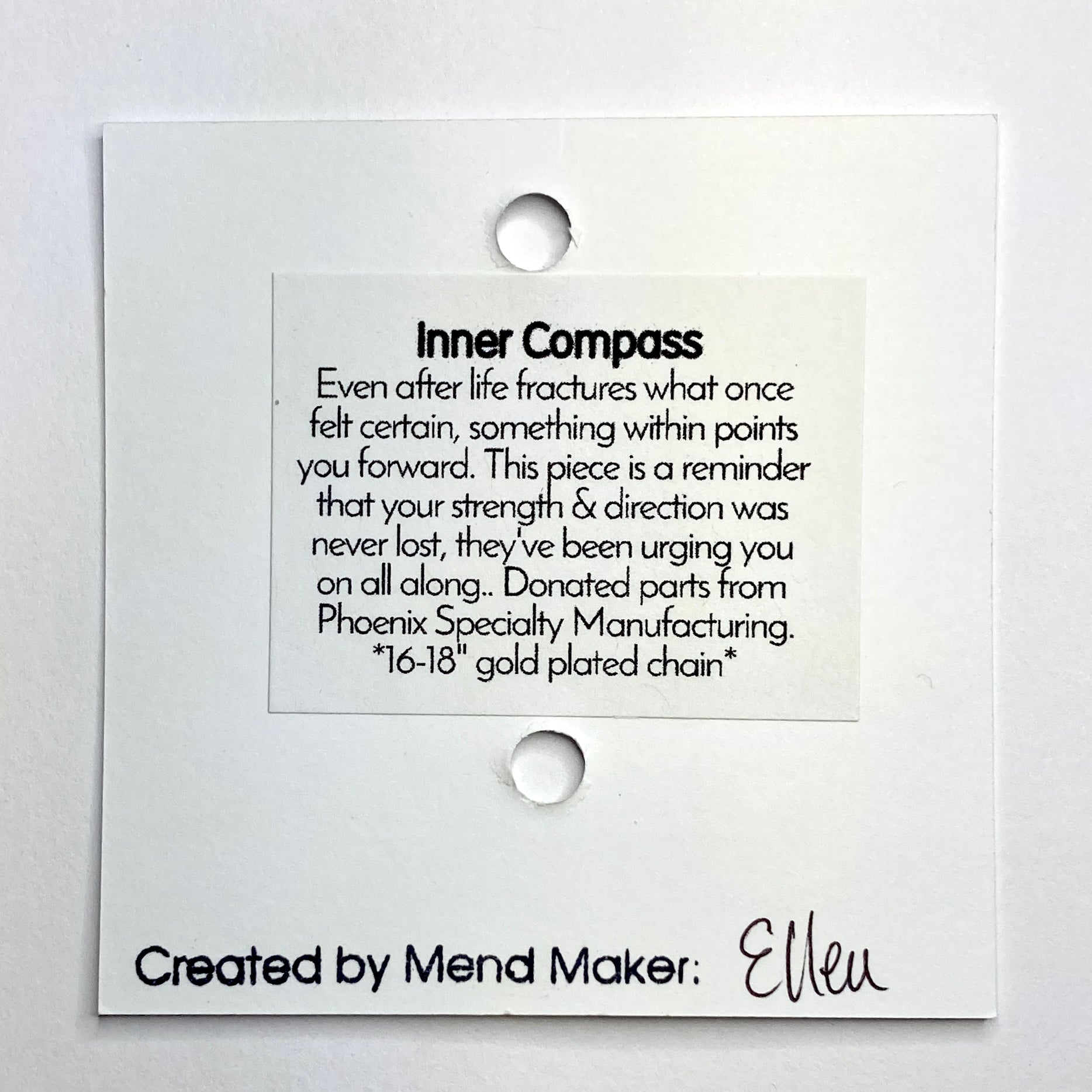 Inner Compass Necklace | Upcycled Brass Automotive Parts | Adjustable Gold Plated Chain