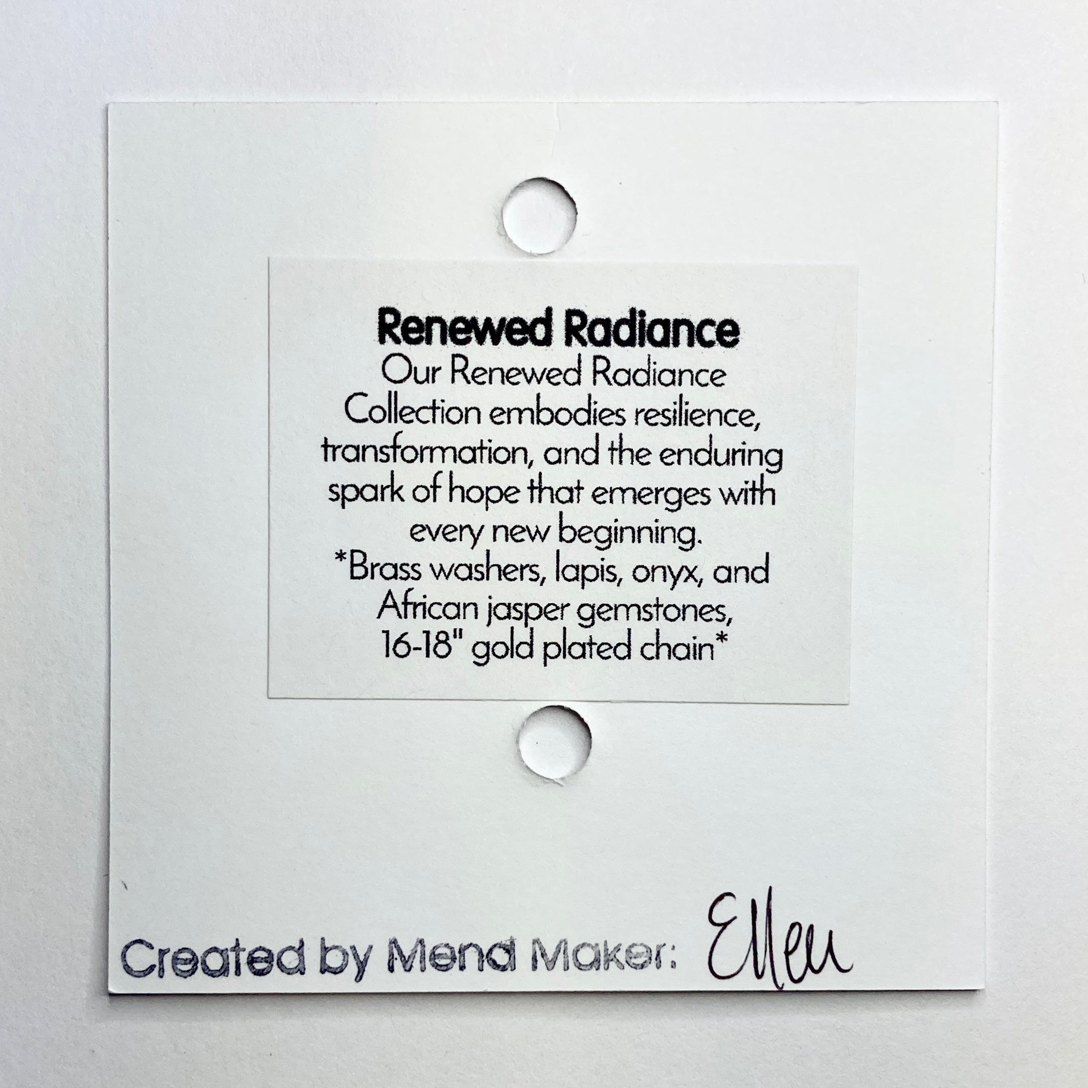 Renewed Radiance Gemstone Necklace | Repurposed Brass Auto Parts | Adjustable Gold Plated Chain