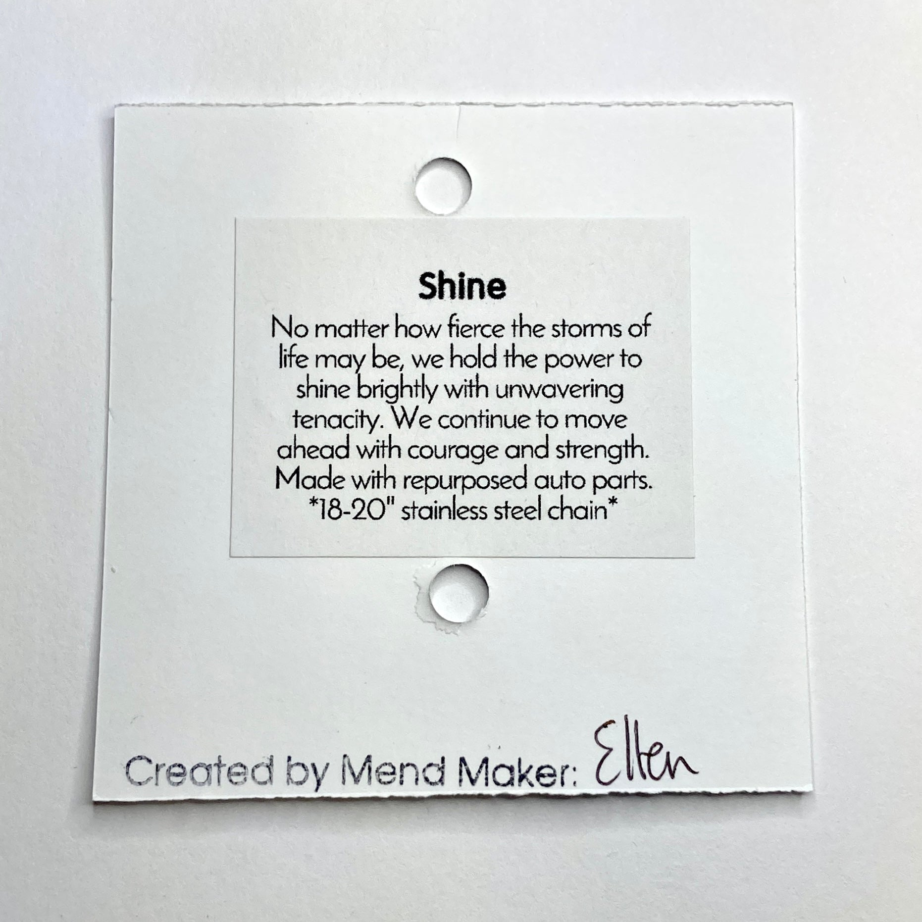 Shine Necklace | Salvaged Copper & Steel Auto Parts | Adjustable Stainless Steel Chain