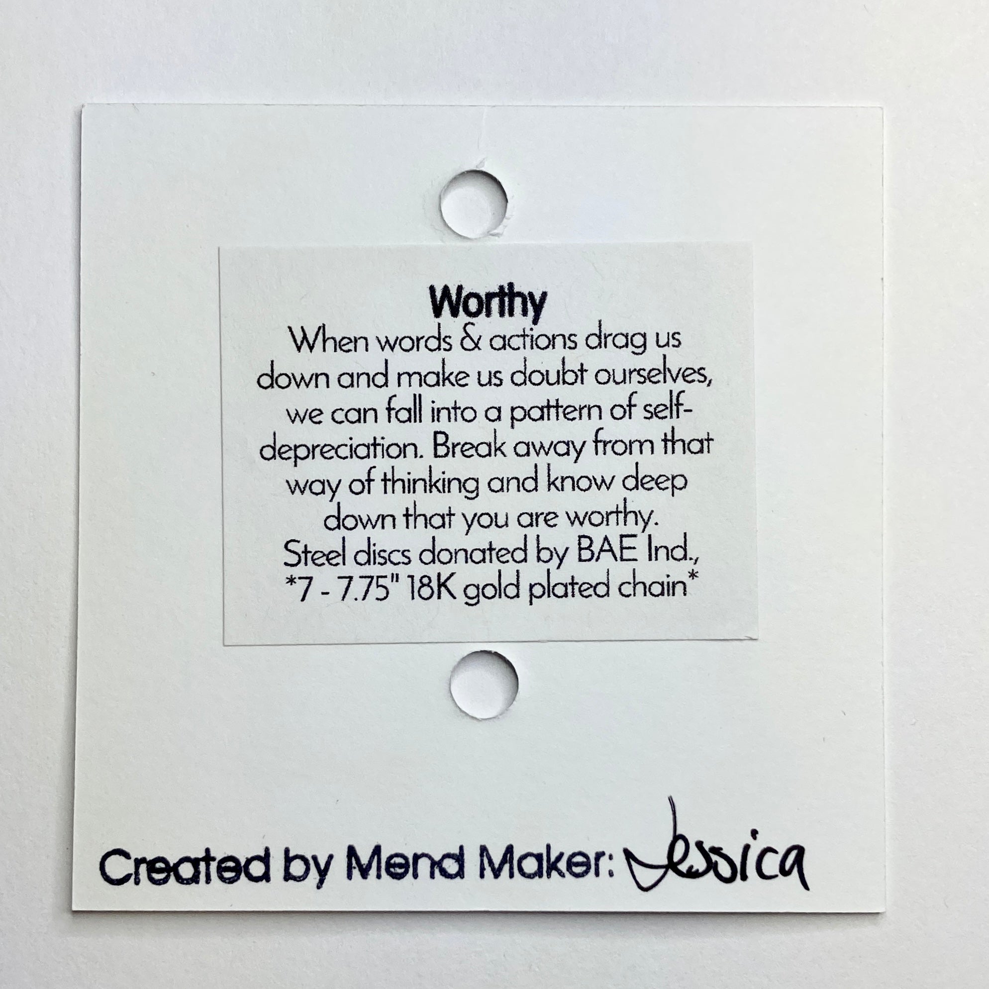 Worthy Charm Bracelet | Repurposed Steel Auto Parts | Adjustable 18K Gold Plated Chain