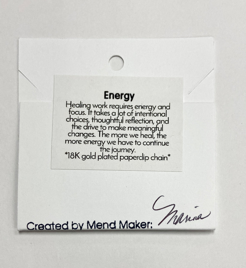 Energy Necklace | Powertrain Shim & Salvaged Steel Auto Part | 18K Gold Plated Paperclip Chain