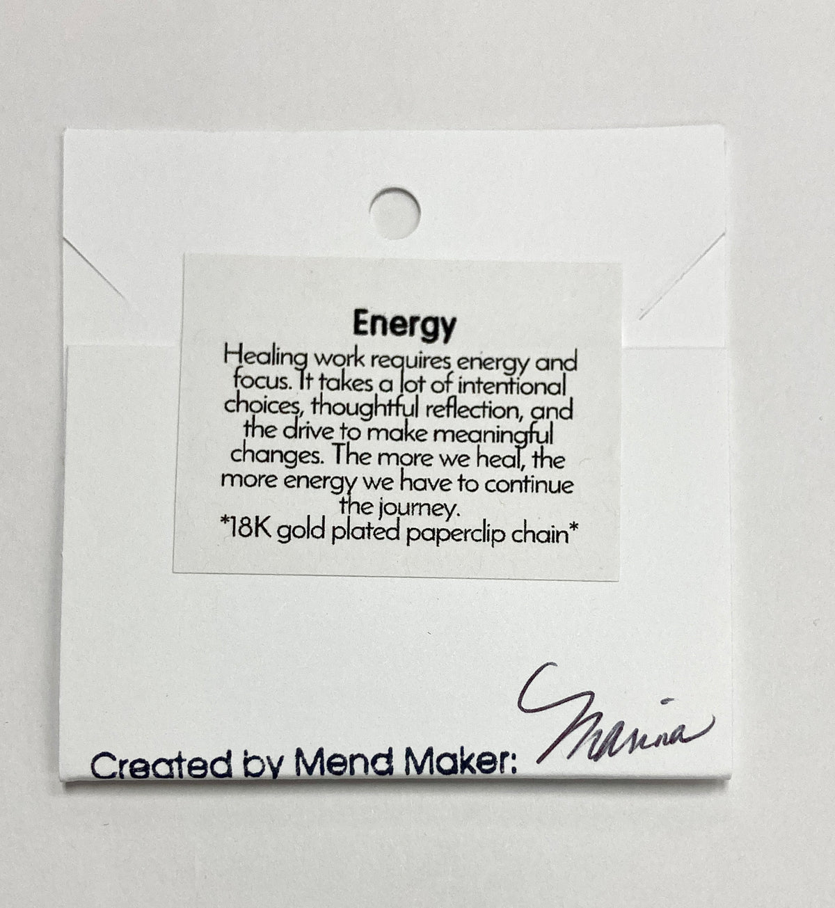 Energy Necklace | Powertrain Shim & Salvaged Steel Auto Part | 18K Gold Plated Paperclip Chain