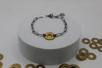 A Courageous Voice Bracelet | Repurposed Automotive Brass Washer & Stainless Steel Paperclip Chain