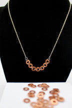 Together Necklace | Repurposed Copper Auto Washers | Adjustable Sterling Silver Chain