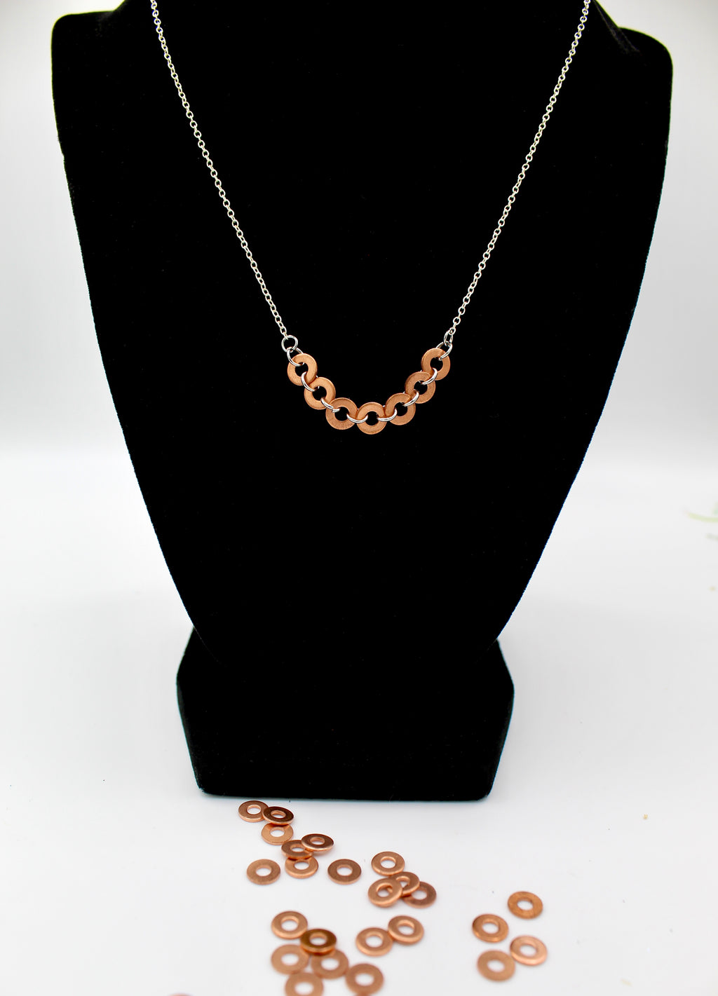 Together Necklace | Repurposed Copper Auto Washers | Adjustable Sterling Silver Chain