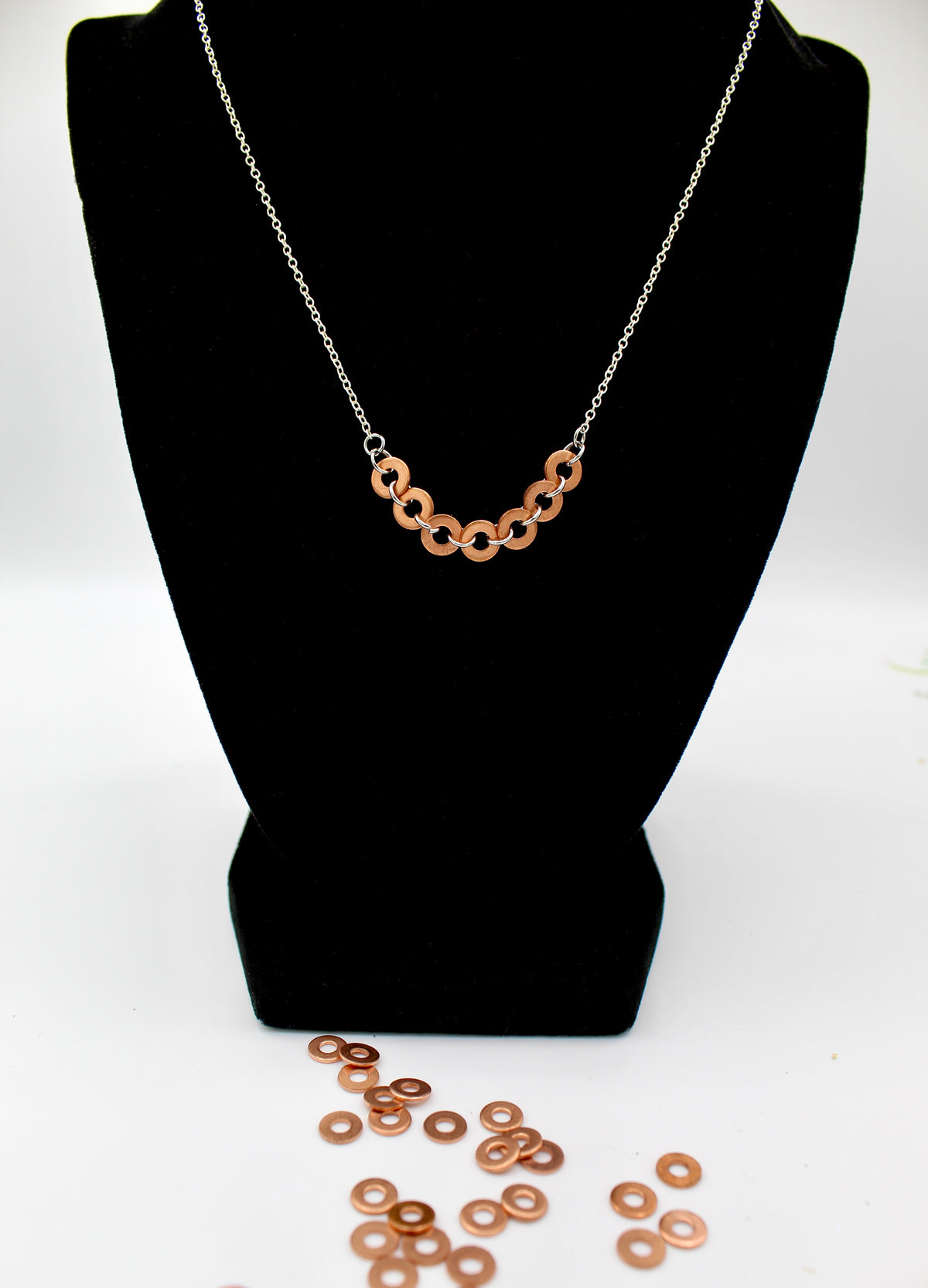 Together Necklace | Repurposed Copper Auto Washers | Adjustable Sterling Silver Chain