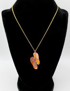 Journey Necklace | Salvaged Copper Shim| Fire Patina | Adjustable Gold Plated Necklace