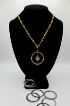 Energy Necklace | Powertrain Shim & Salvaged Steel Auto Part | 18K Gold Plated Paperclip Chain