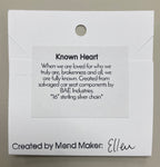 Known Heart necklace product tag close up 