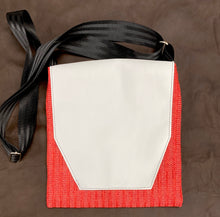 Load image into Gallery viewer, red light gray cross body purse 