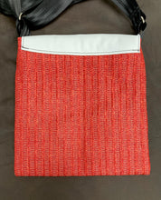 Load image into Gallery viewer, red light gray crossbody bag back